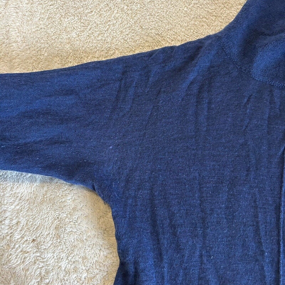 Tahari Women's Extra fine Merino Wool Sweater Small Turtleneck Tunic Blue - Picture 9 of 15